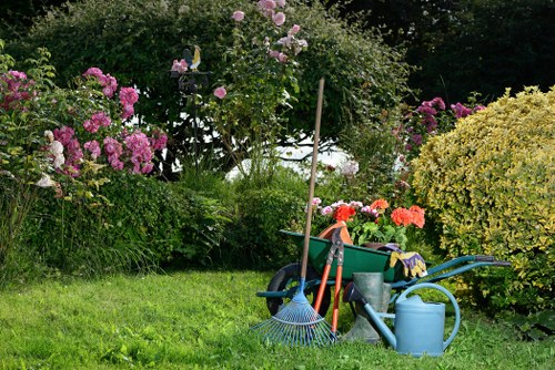 Hedge trimming service illustration at Ickenham entrance